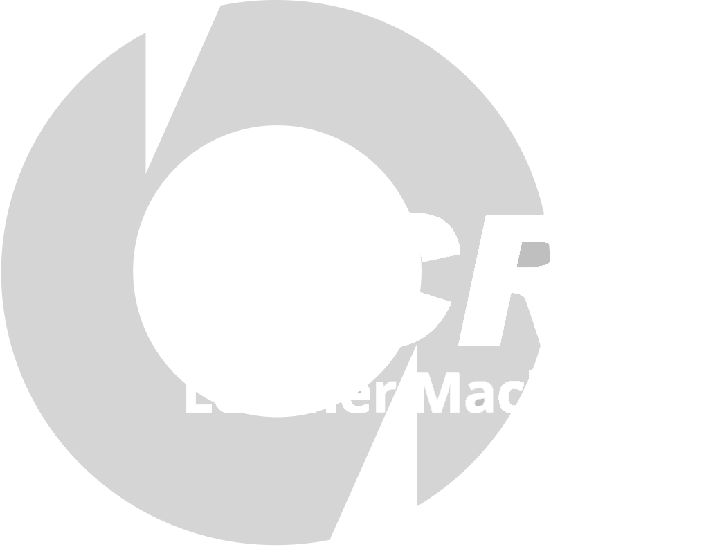 A slightly opaque version of the DCR Leather Machinery logo.